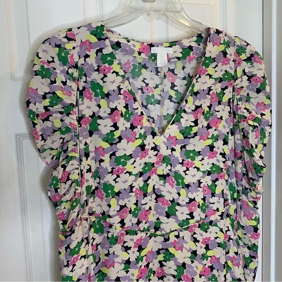 H&M Conscious Floral Print Lyocell-blend dress Size Medium - Picture 6 of 14
